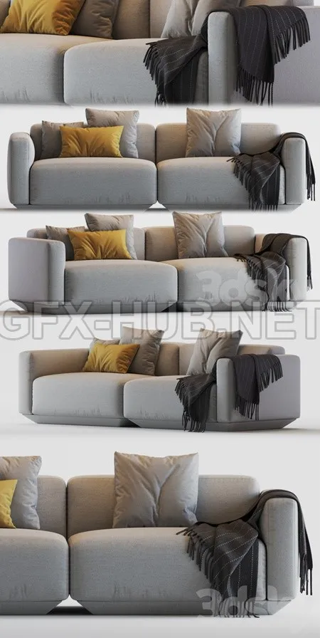 Develius modular sofa with plaid – 5952