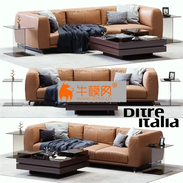 DITRE ITALIA St. Germain Leather Sofa – 5958