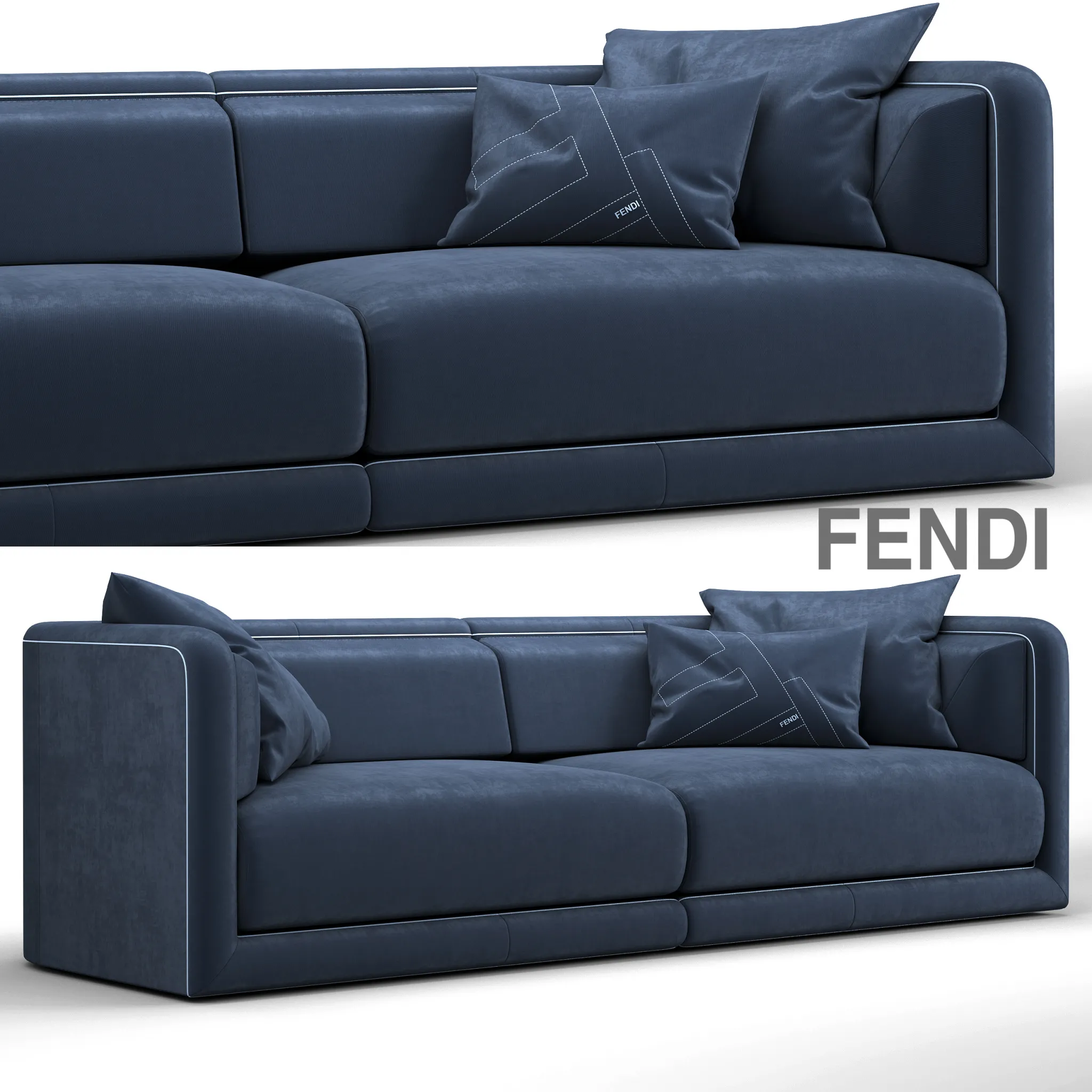 Fendi Casa Conrad Maxi Sofa Blue (max 2011, obj) – 5971