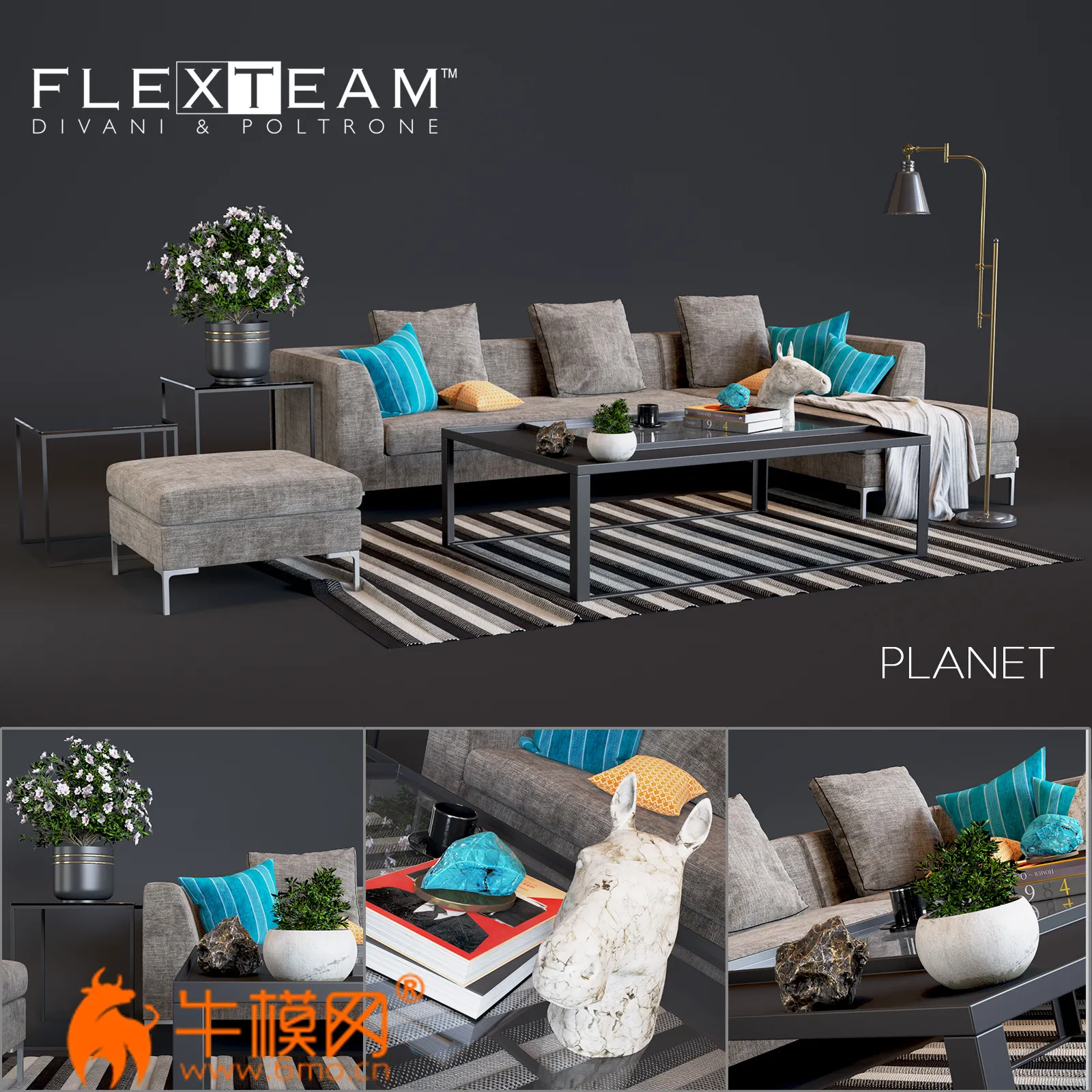 Flexteam Planet Sofa (max 2015, obj) – 5978