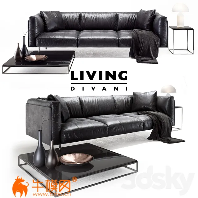 Living_divani_leather_rod_sofa – 6003