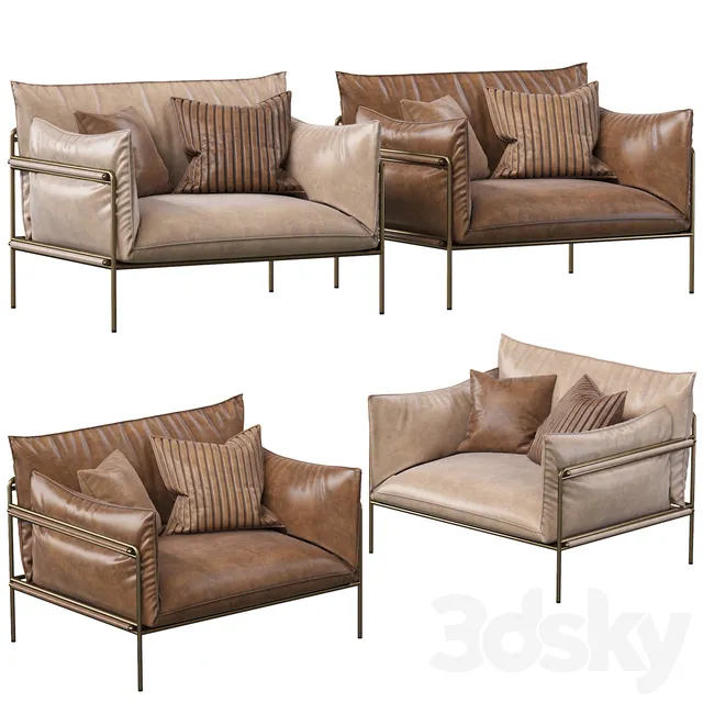Modern single leather sofa – 6037