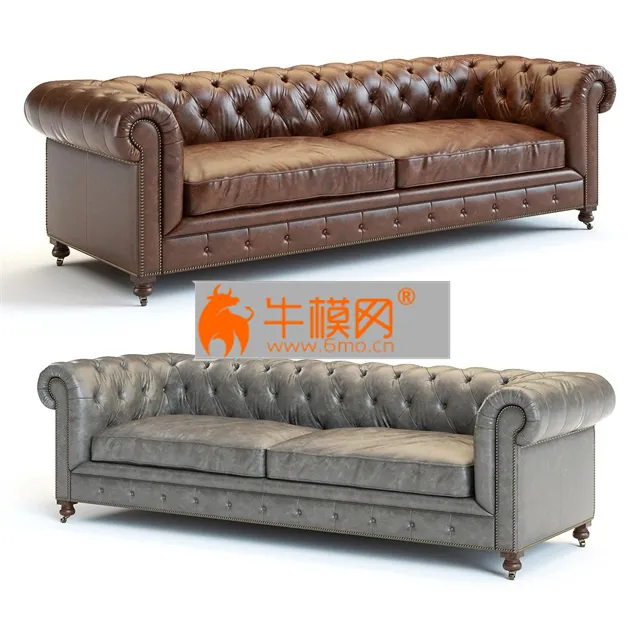 Restoration Hardware Kensington Leather Sofa – 6075