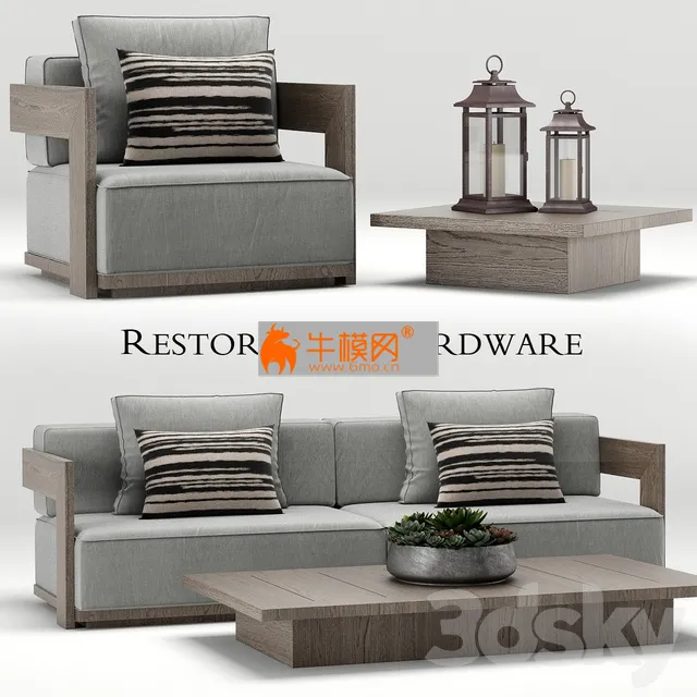 Restoration Hardware Milano teak sofa – 6076