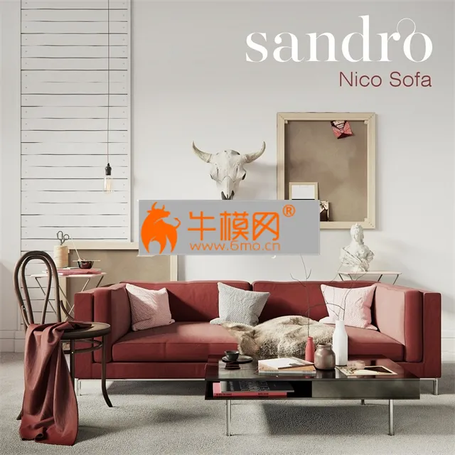 SANDRO Nico Sofa Claret set – 6082