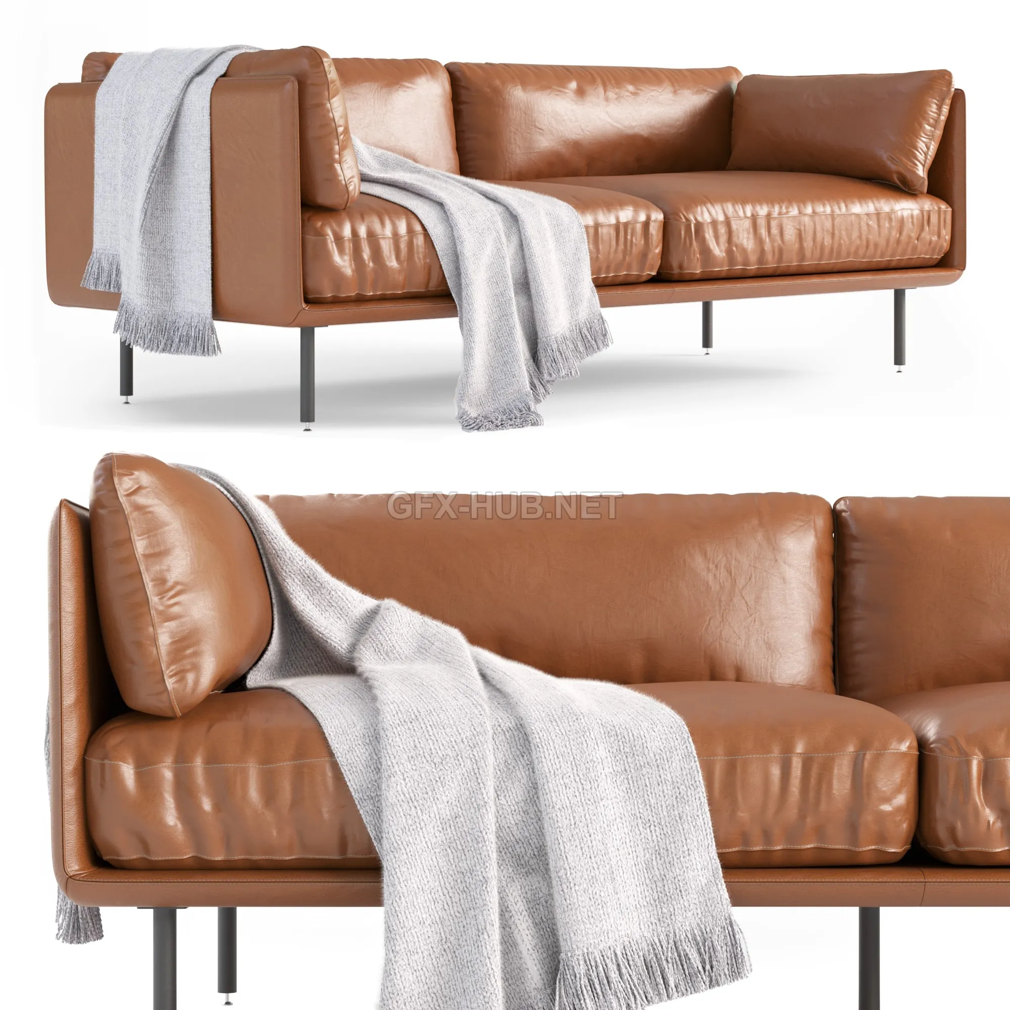 Wells Leather Sofa – 6191