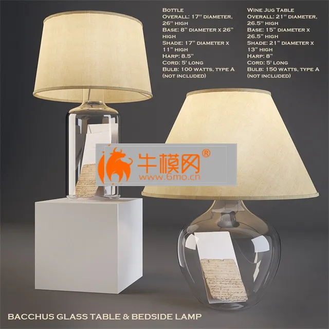 Bacchus Glass Table & Bedside Lamp – 6216