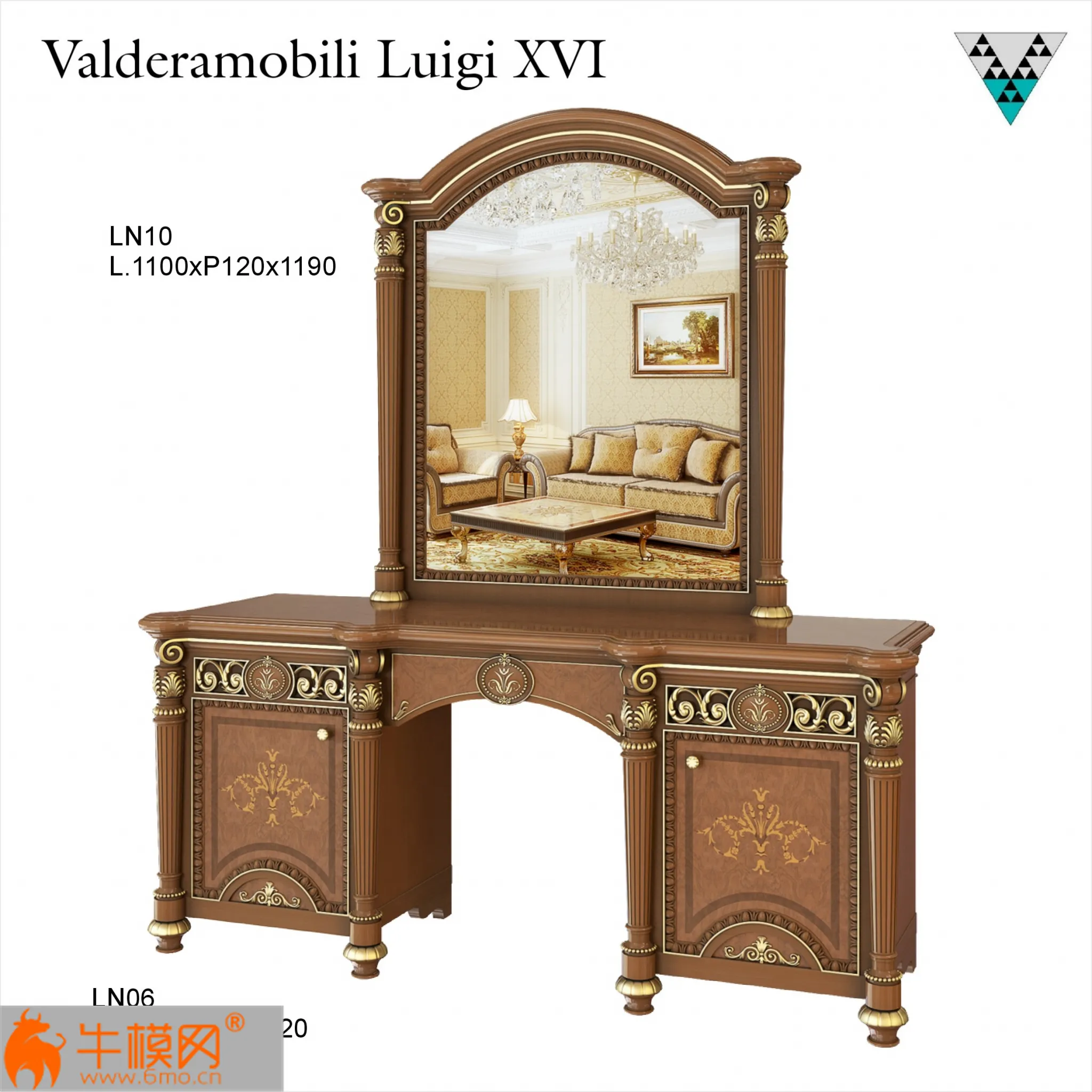 Dressing table and mirror Valderamobili Luigi XVI – 6302
