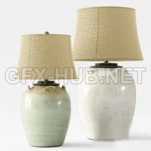 Pottery Barn Courtney Ceramic Table Lamps (max, fbx) – 6401