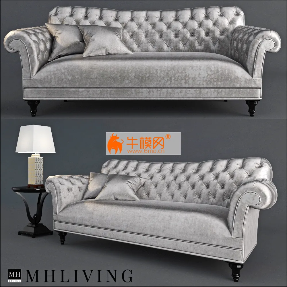 Sofa with lamp and table MHLIVING – 6432