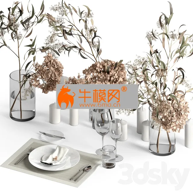 Table setting with dry plants – 6462