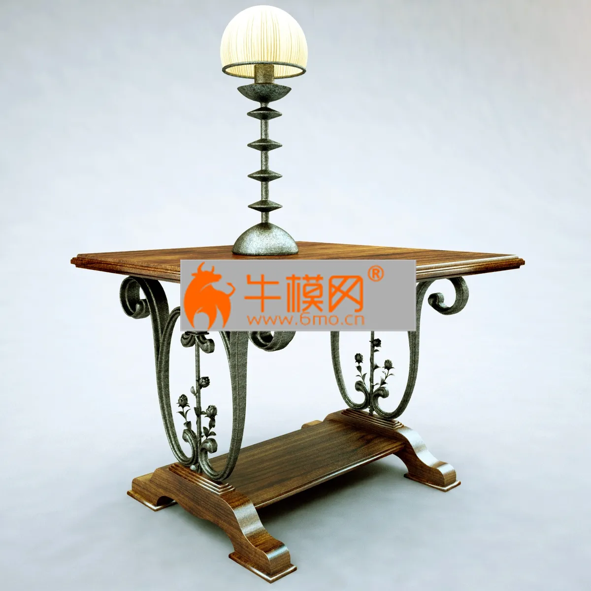 Table with forging and lamp – 6465
