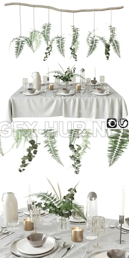 Tableware with fern – 6472