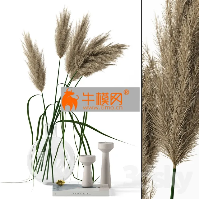 Grass in round vase – 6635