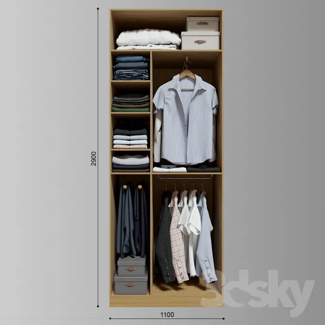 3DS MAX – Shelf – Wardrobe – 138