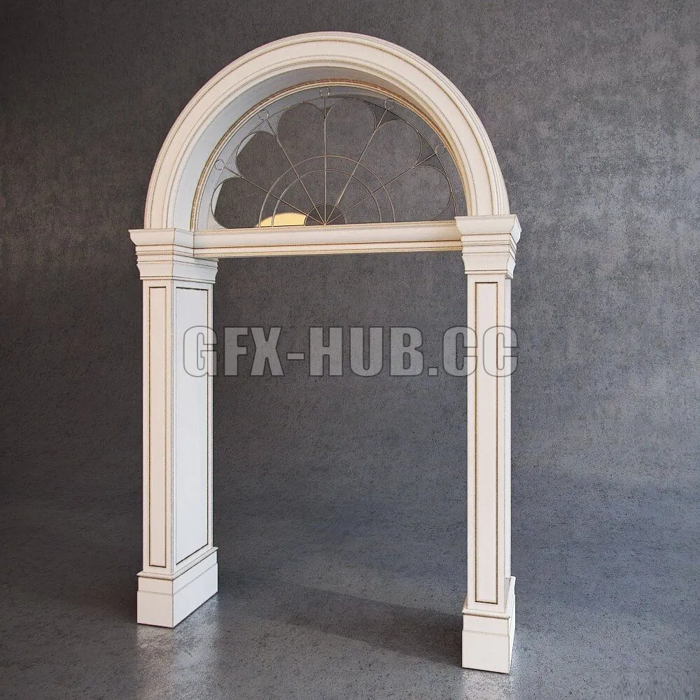 PRO MODELS – Classic arched portal with stained glass