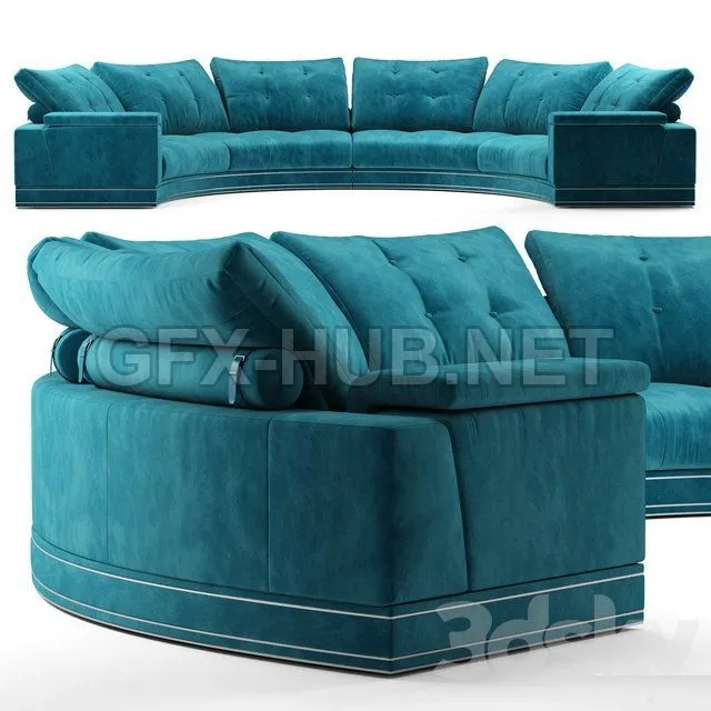 SOFA – Andrew round sectional velvet sofa – Fendi Casa