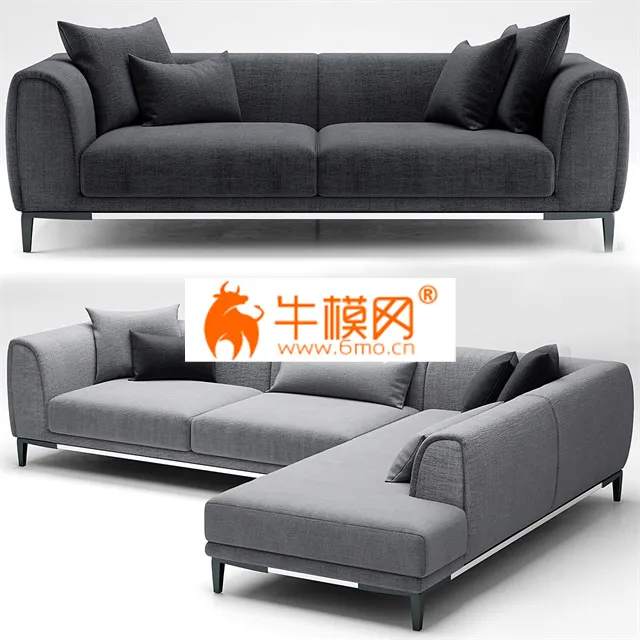 SOFA – Capitone gray sofa 06