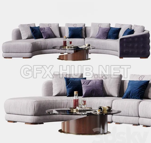 SOFA – Carpanelli Contemporary Desyo Sofa Curvy Table Minerva