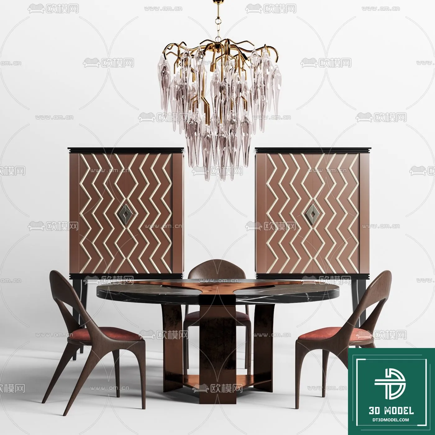 LUXURY – 3D Models – DINING TABLE SETS – 004