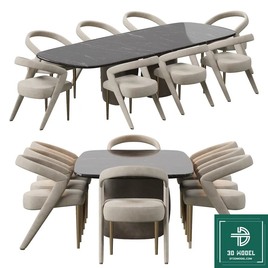 LUXURY – 3D Models – DINING TABLE SETS – 005