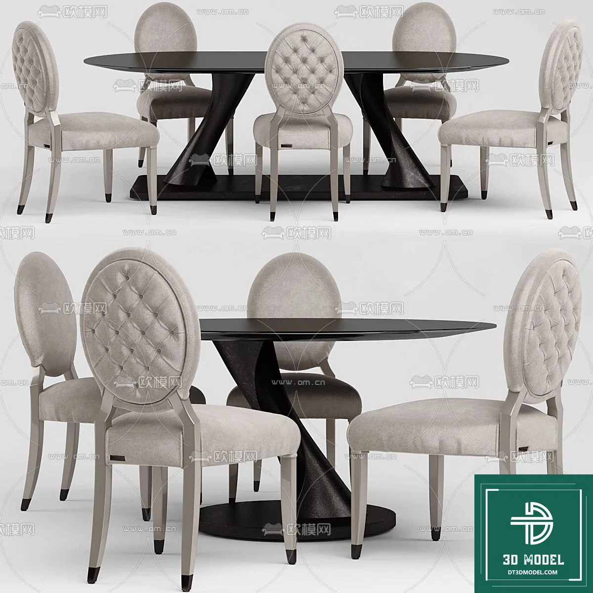 LUXURY – 3D Models – DINING TABLE SETS – 006