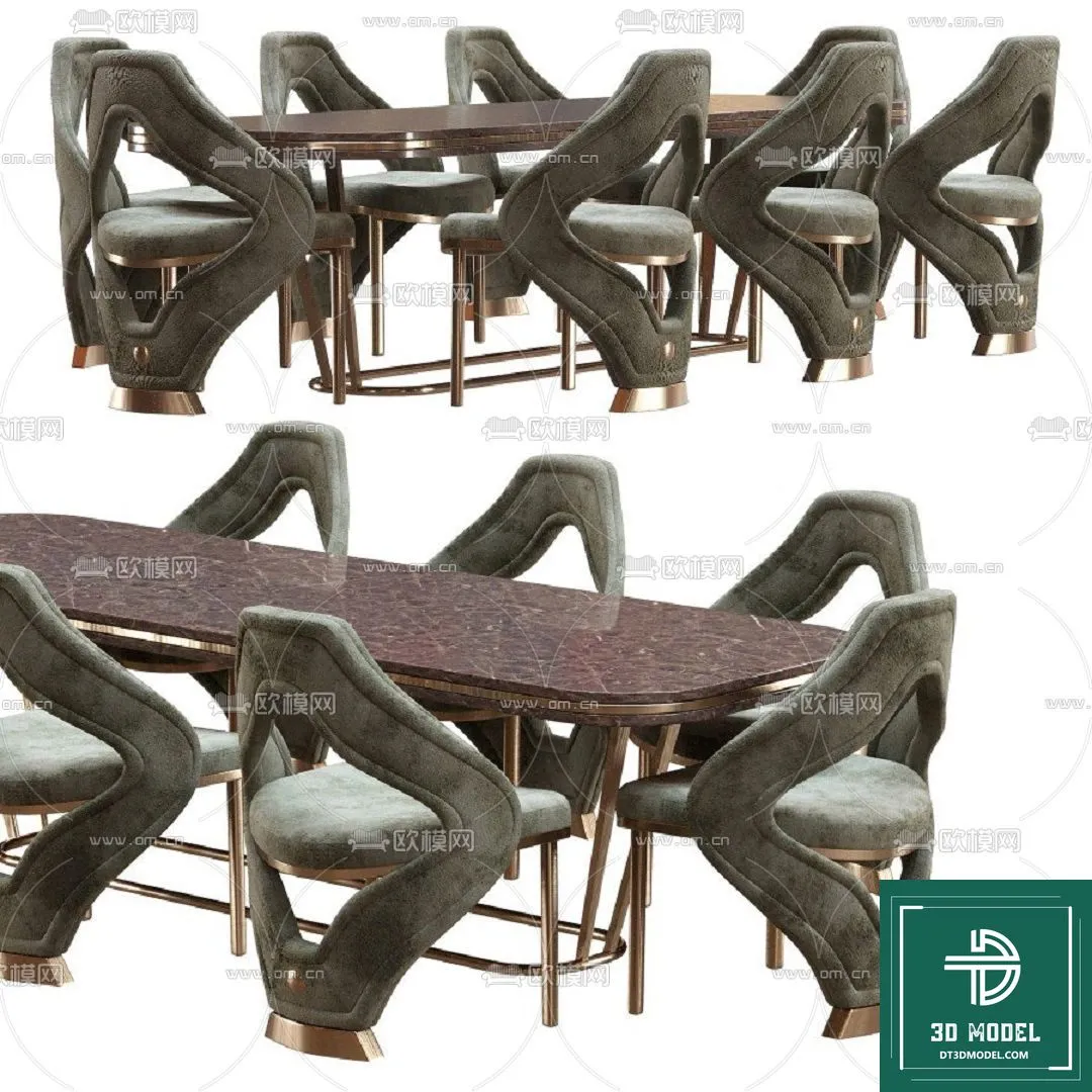 LUXURY – 3D Models – DINING TABLE SETS – 013