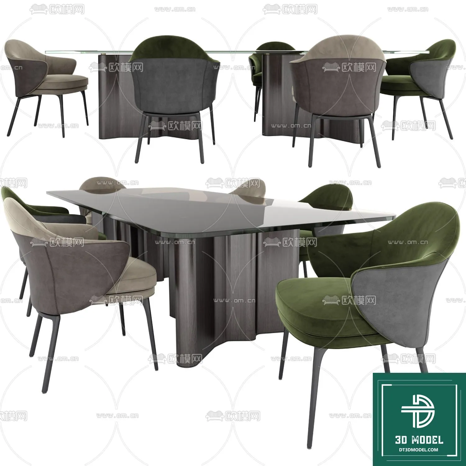 LUXURY – 3D Models – DINING TABLE SETS – 021