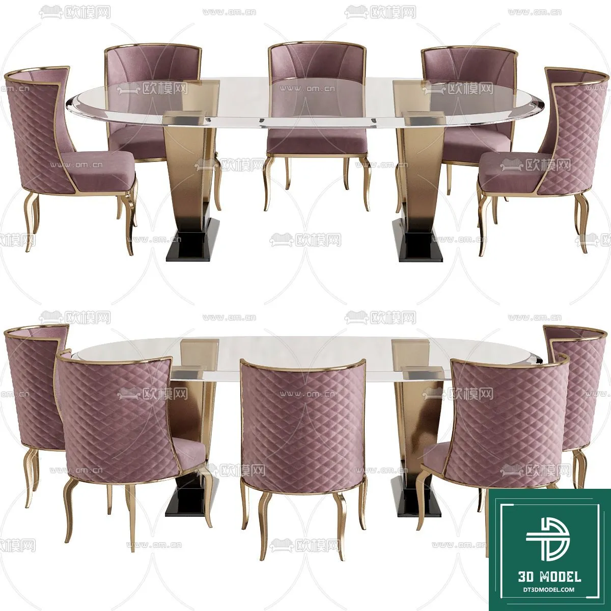 LUXURY – 3D Models – DINING TABLE SETS – 023