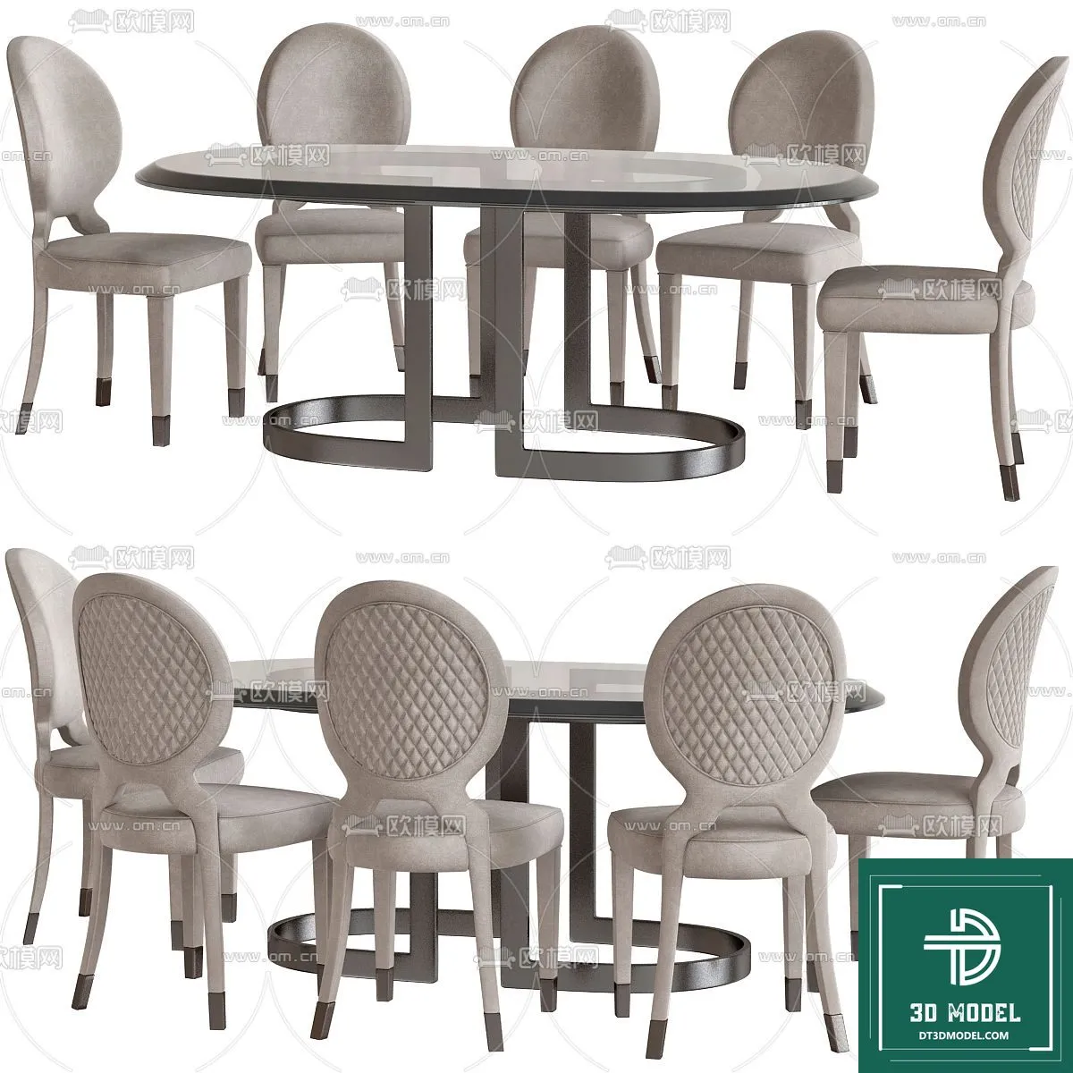 LUXURY – 3D Models – DINING TABLE SETS – 024