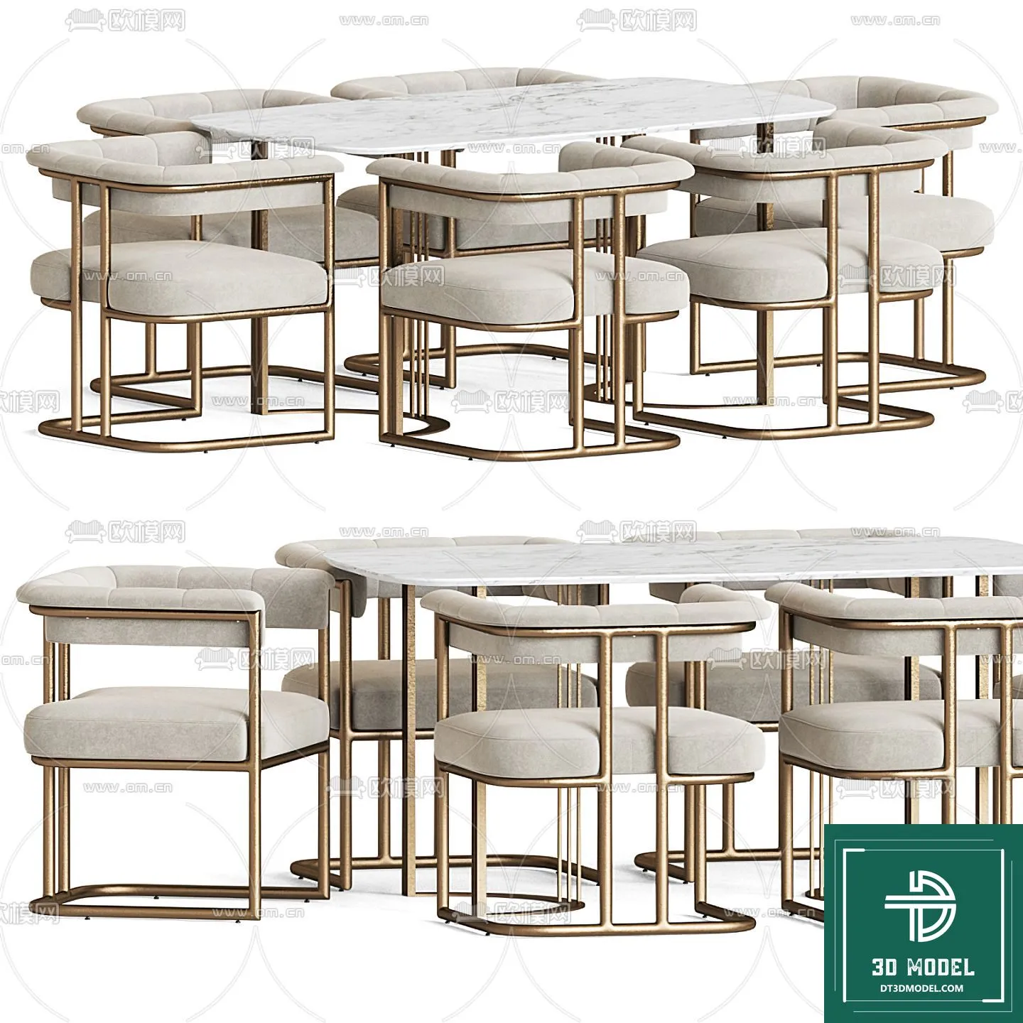 LUXURY – 3D Models – DINING TABLE SETS – 025