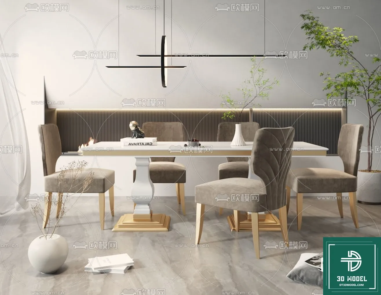 LUXURY – 3D Models – DINING TABLE SETS – 031