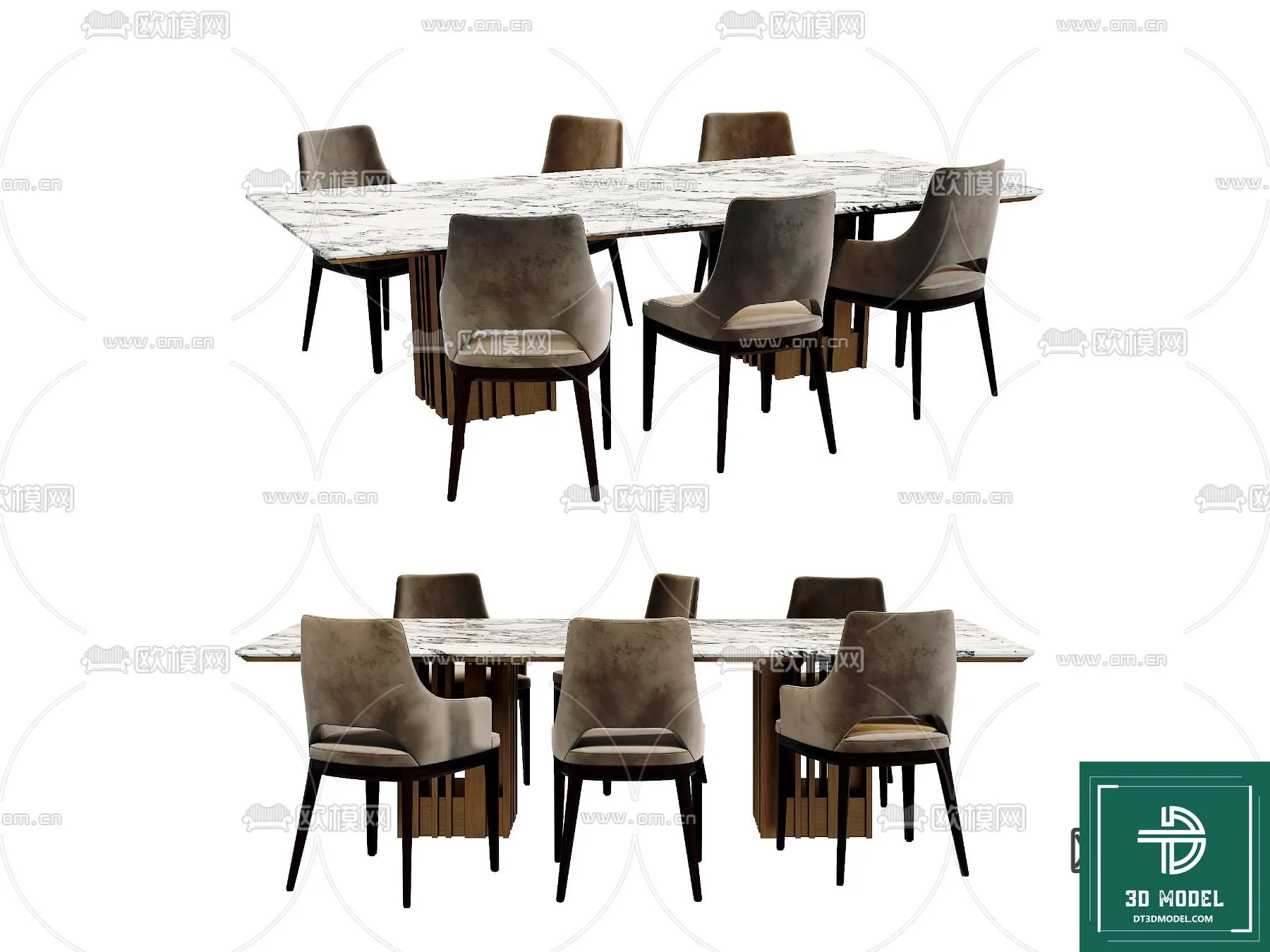 LUXURY – 3D Models – DINING TABLE SETS – 032