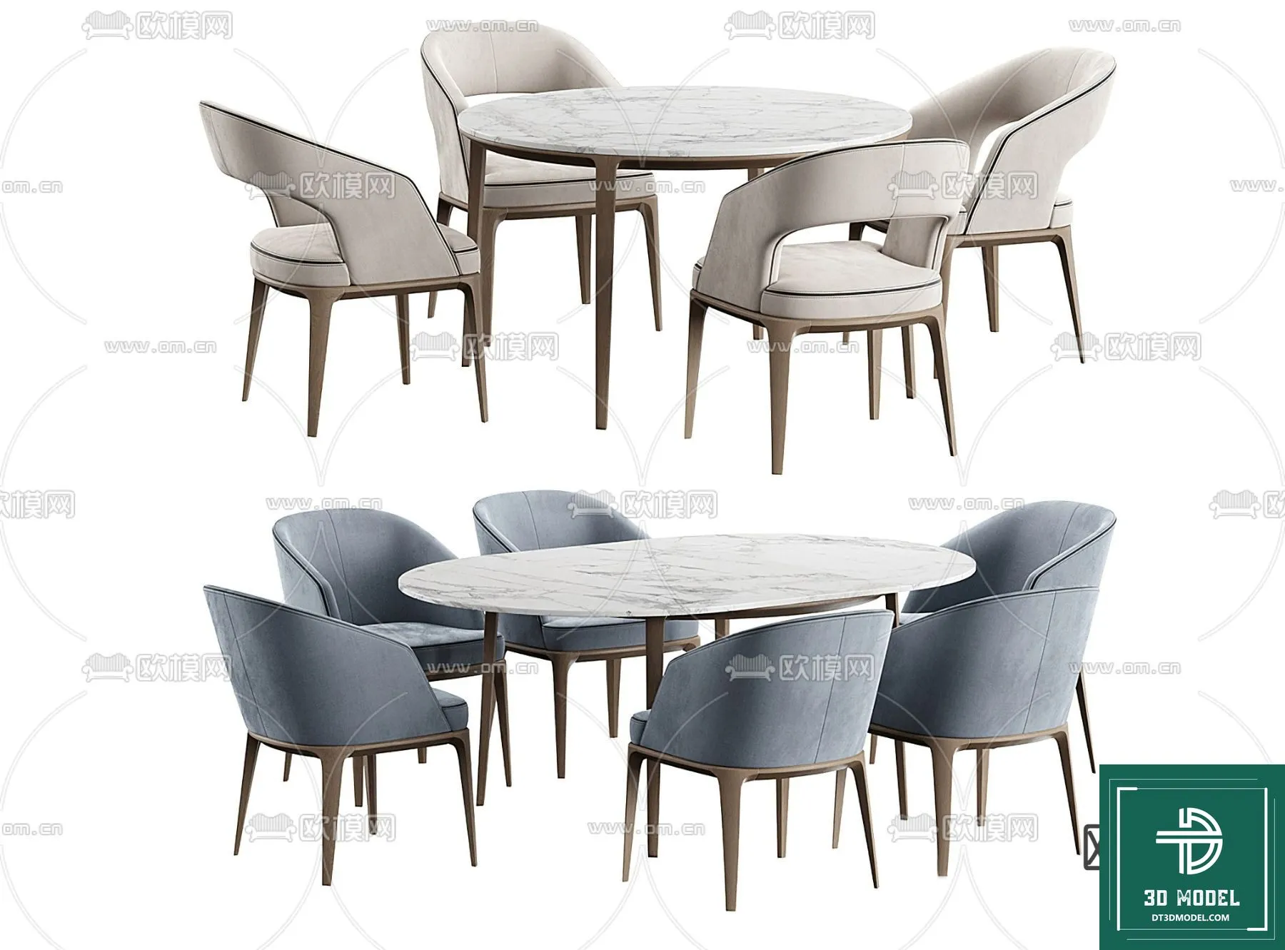 LUXURY – 3D Models – DINING TABLE SETS – 034