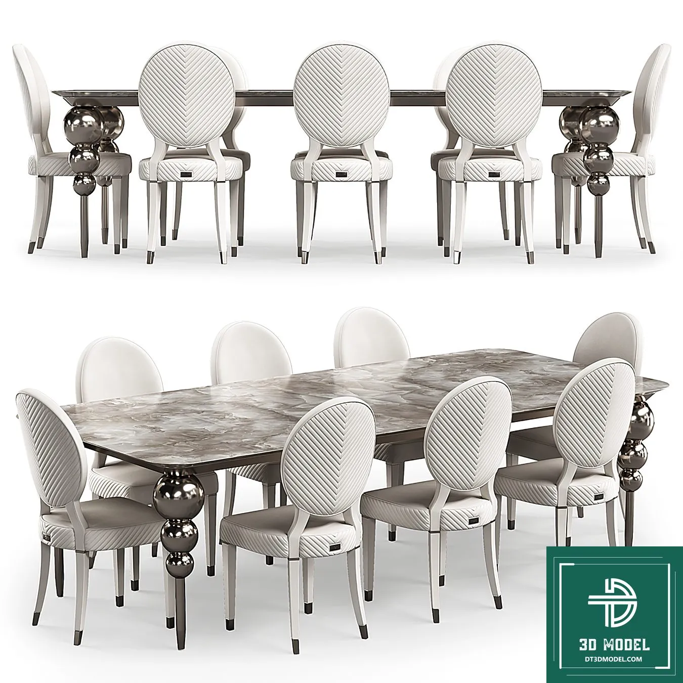 LUXURY – 3D Models – DINING TABLE SETS – 036