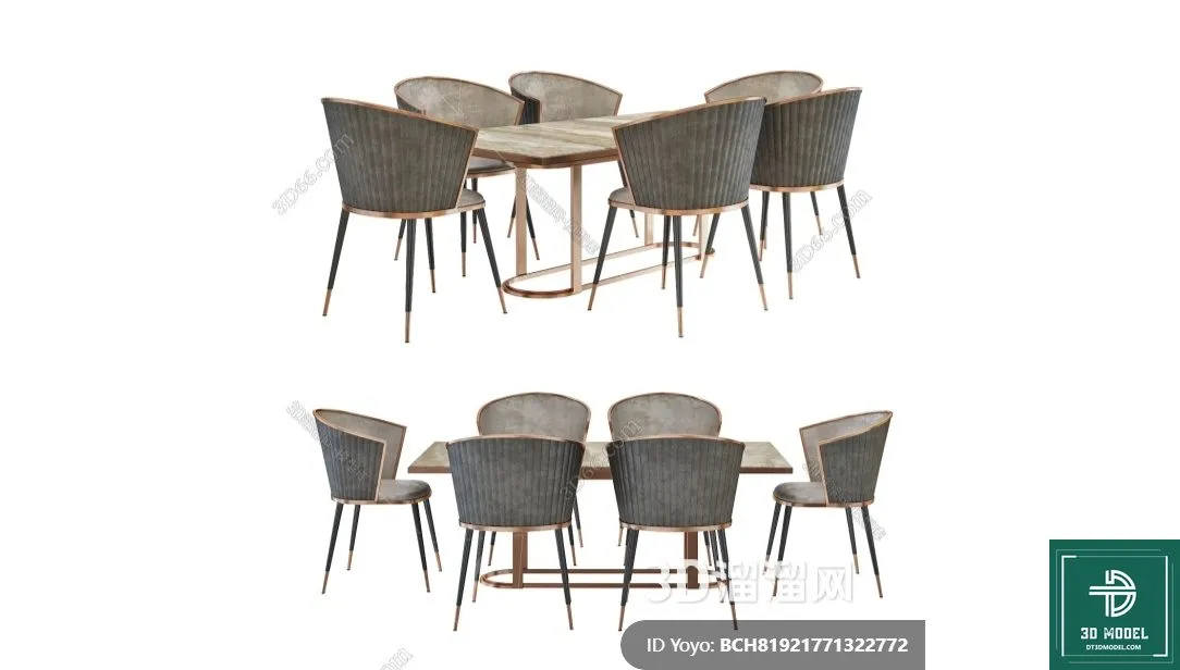 LUXURY – 3D Models – DINING TABLE SETS – 037