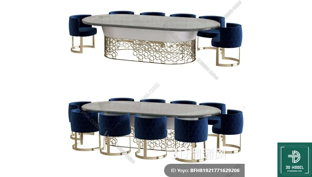 LUXURY – 3D Models – DINING TABLE SETS – 040