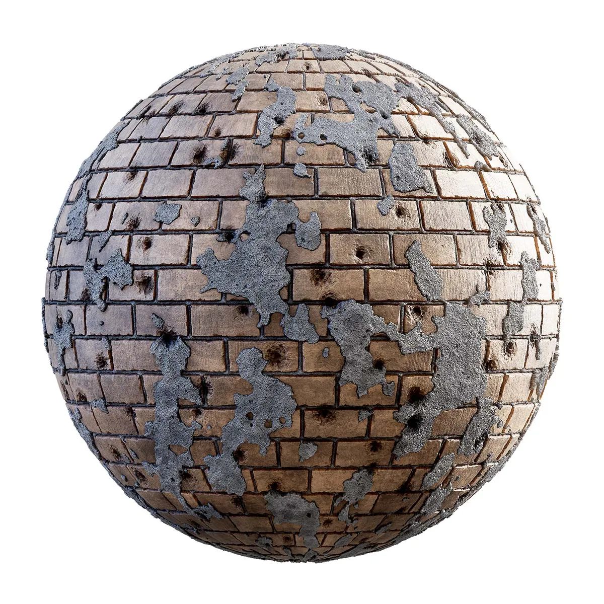 CGAxis PBR 28 – Brick Wall With Bullet Holes 31 38