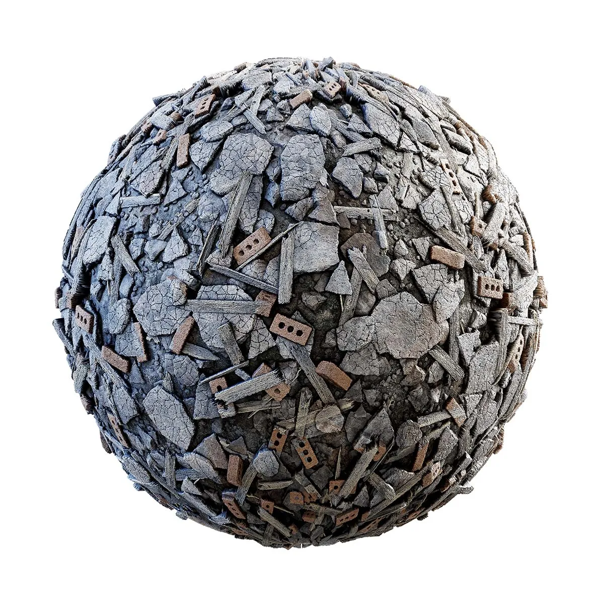 CGAxis PBR 28 – Concrete And Wood Rubble 31 23