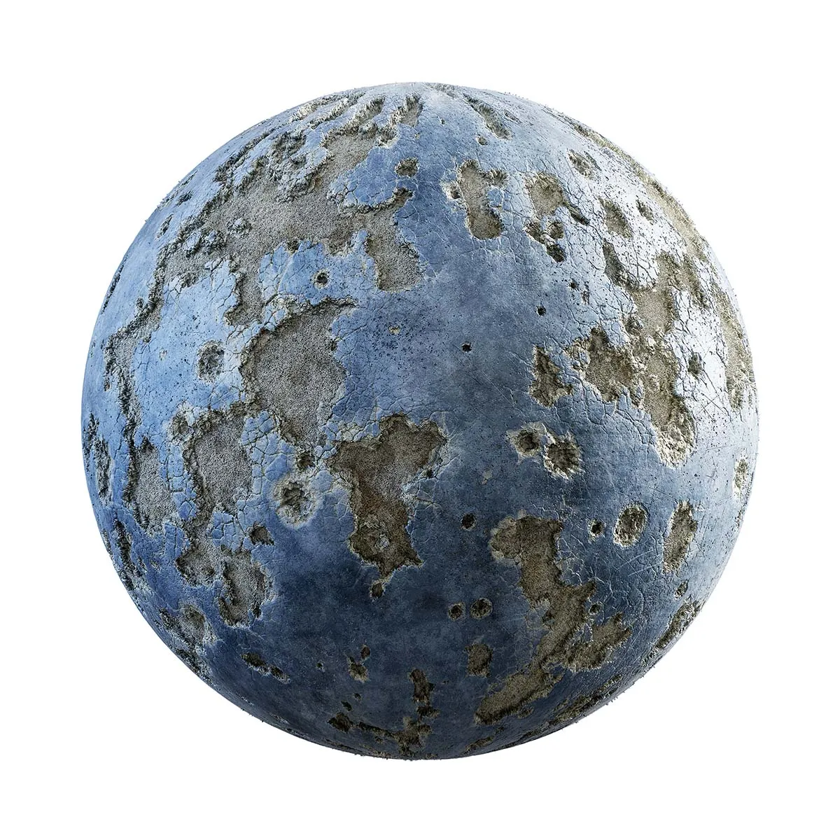 CGAxis PBR 28 – Damaged Blue Painted Concrete 31 06