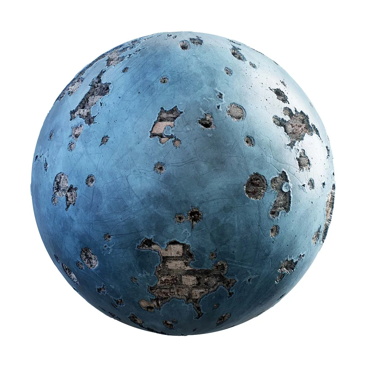 CGAxis PBR 28 – Damaged Blue Painted Wall 31 07