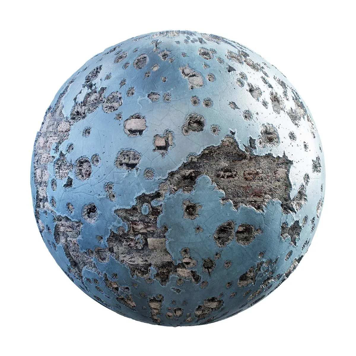CGAxis PBR 28 – Damaged Blue Painted Wall 31 08