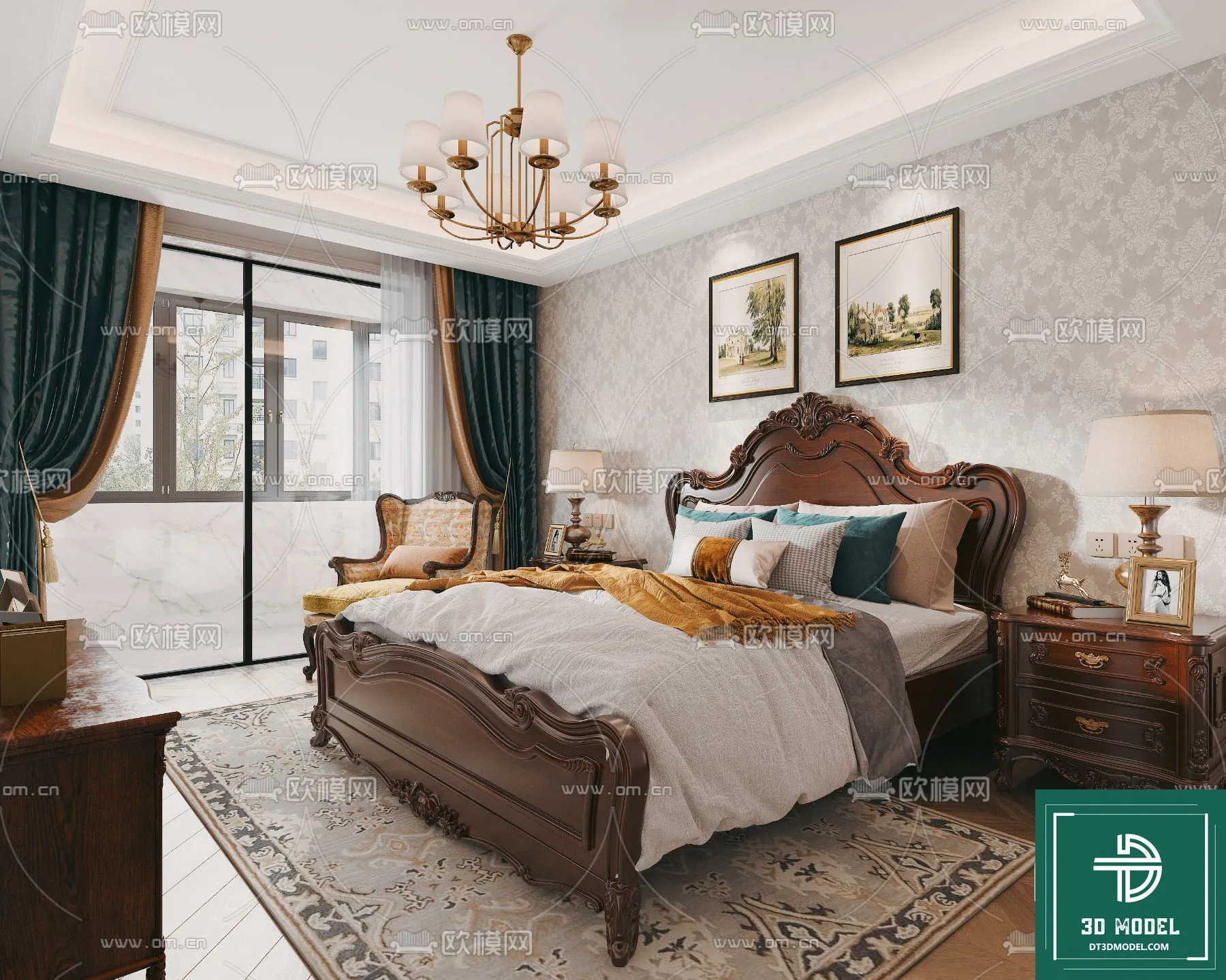 CLASSIC – BED – 3DS MAX MODELS – 032