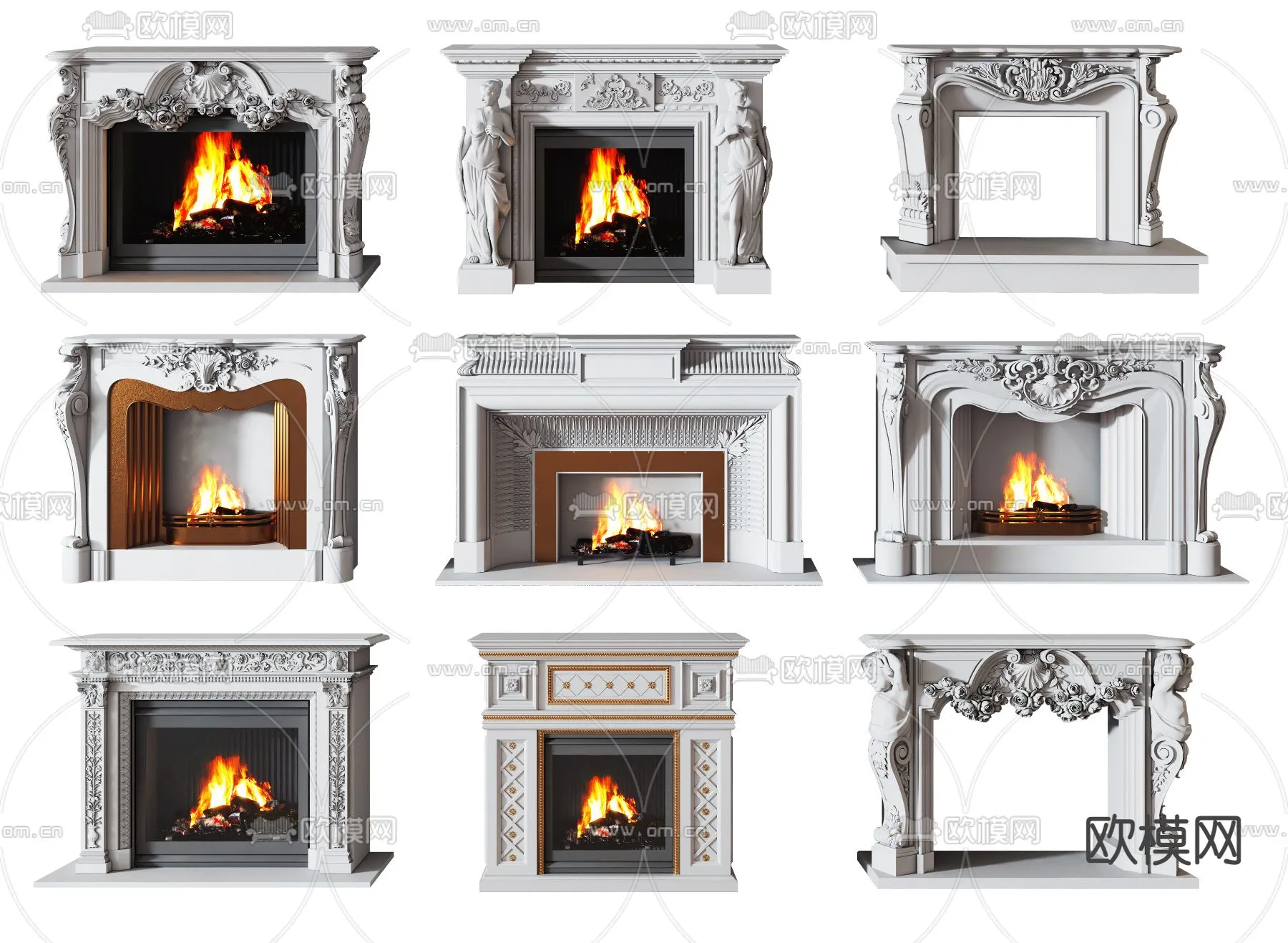 CLASSIC – FIREPLACE 3DMODELS – 070