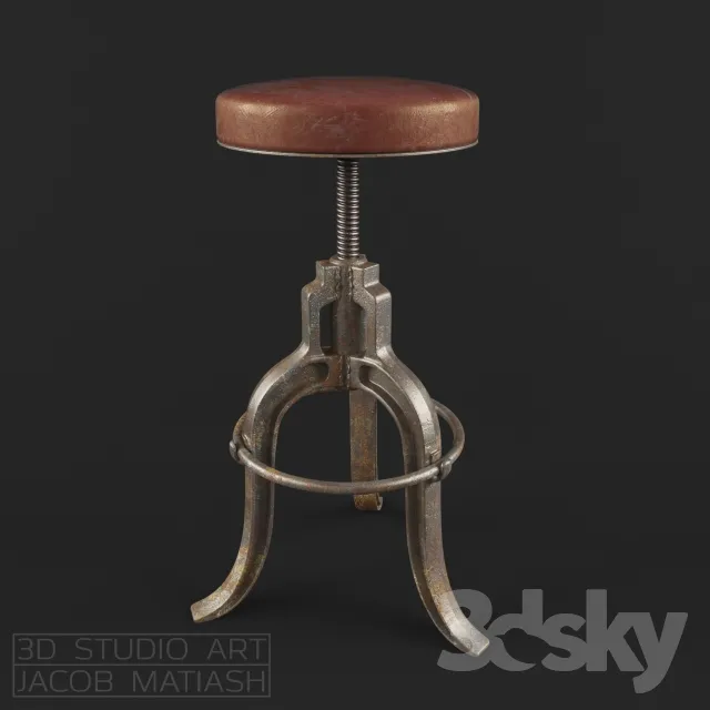 3DS MAX – Chair – Stool – 1714