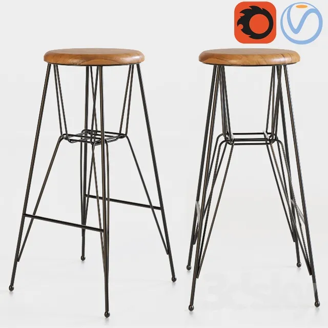 3DS MAX – Chair – Stool – 1904