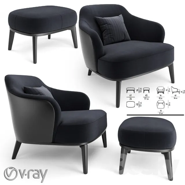 3DS MAX – Armchair – 3182