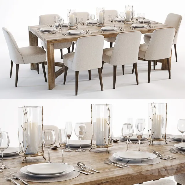 3DS MAX – Dining Table sets – 4074