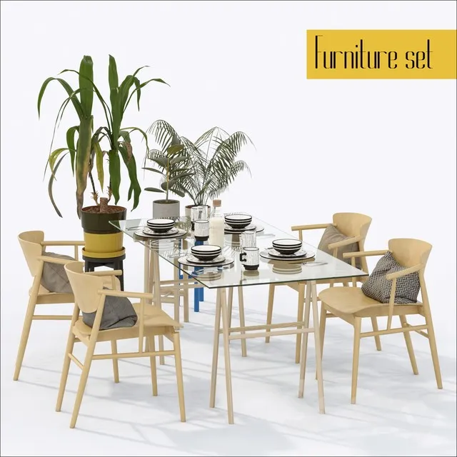 3DS MAX – Dining Table sets – 4109