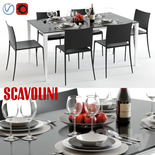 3DS MAX – Dining Table sets – 4338